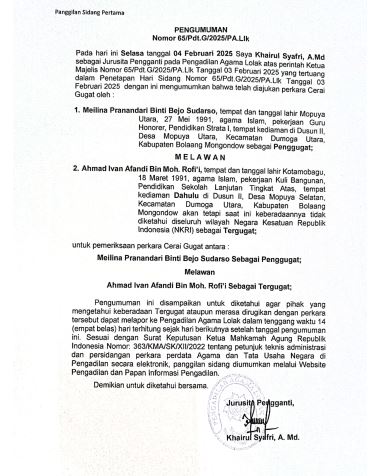 pengumuman 62