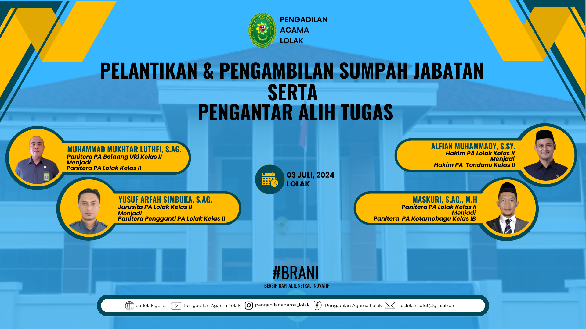 spanduk pelantikan dan perpisahan